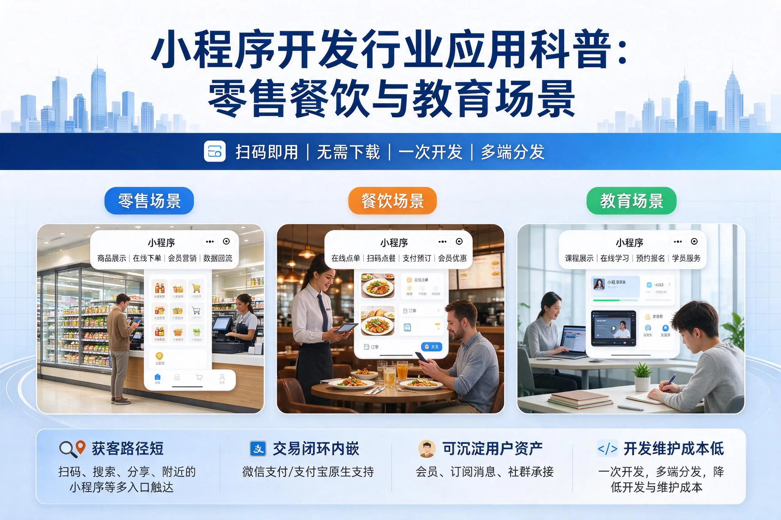 兴安小程序开发行业应用科普：零售餐饮与教育场景