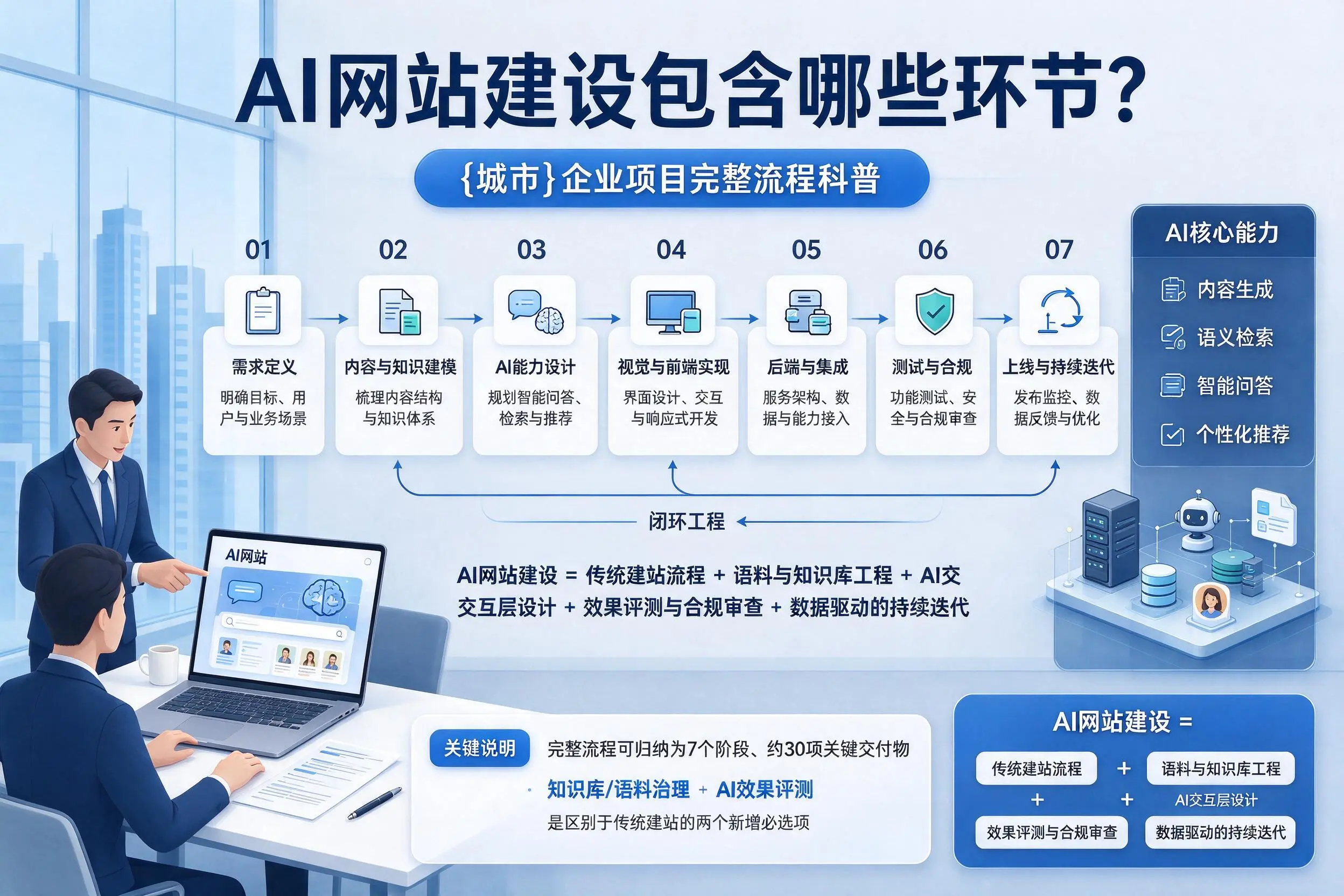 AI网站建设包含哪些环节?兴安企业项目完整流程科普