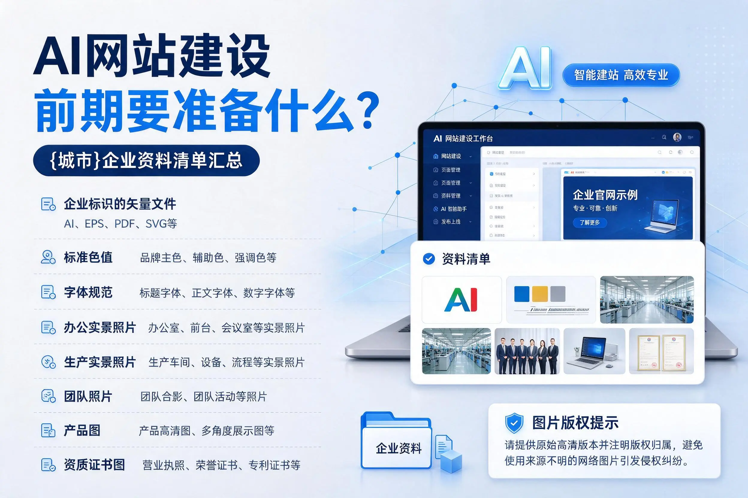 AI网站建设前期要准备什么？兴安企业资料清单汇总