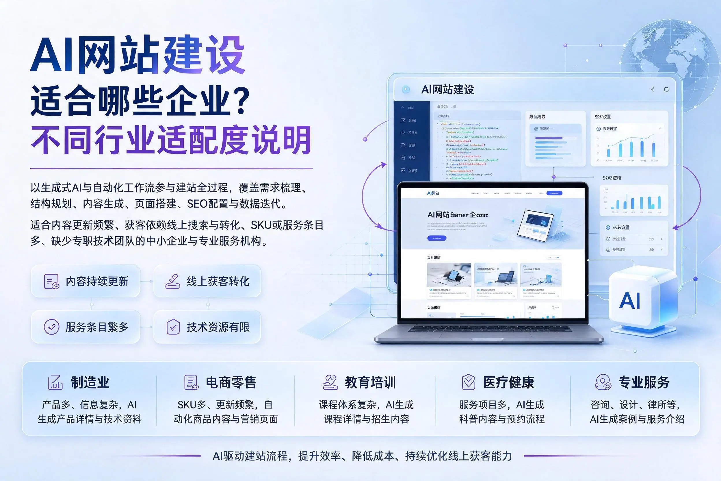 AI网站建设适合哪些企业？兴安不同行业适配度说明